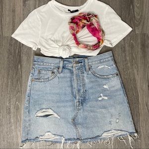 Levi’s Distressed Denim Skirt